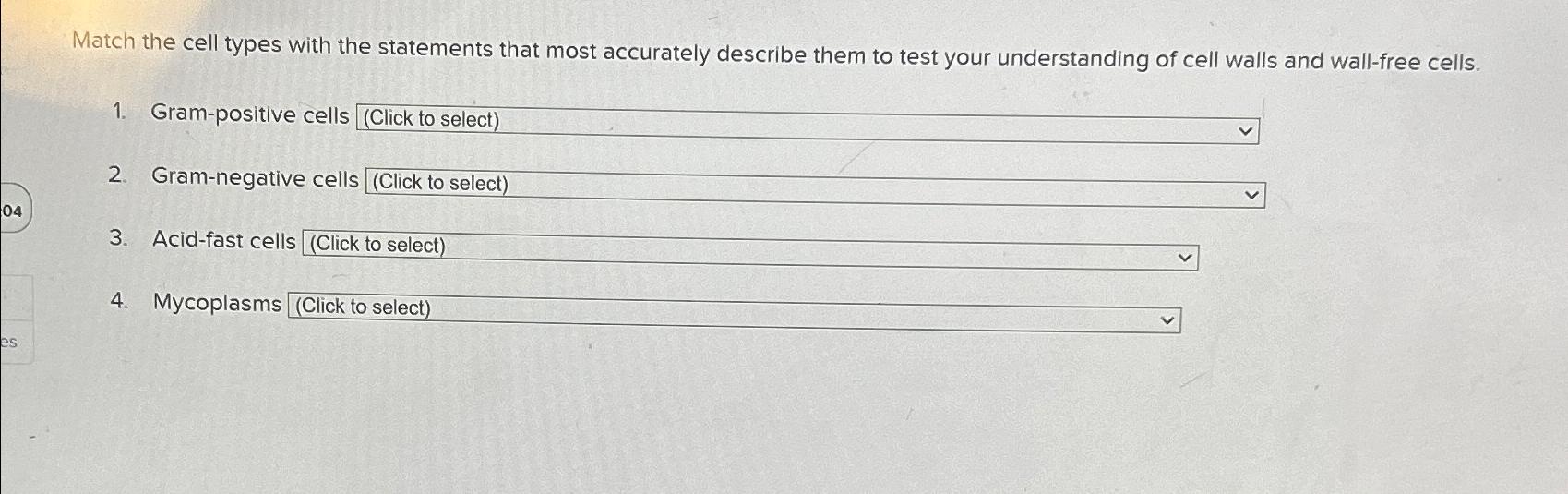 Solved Match the cell types with the statements that most | Chegg.com