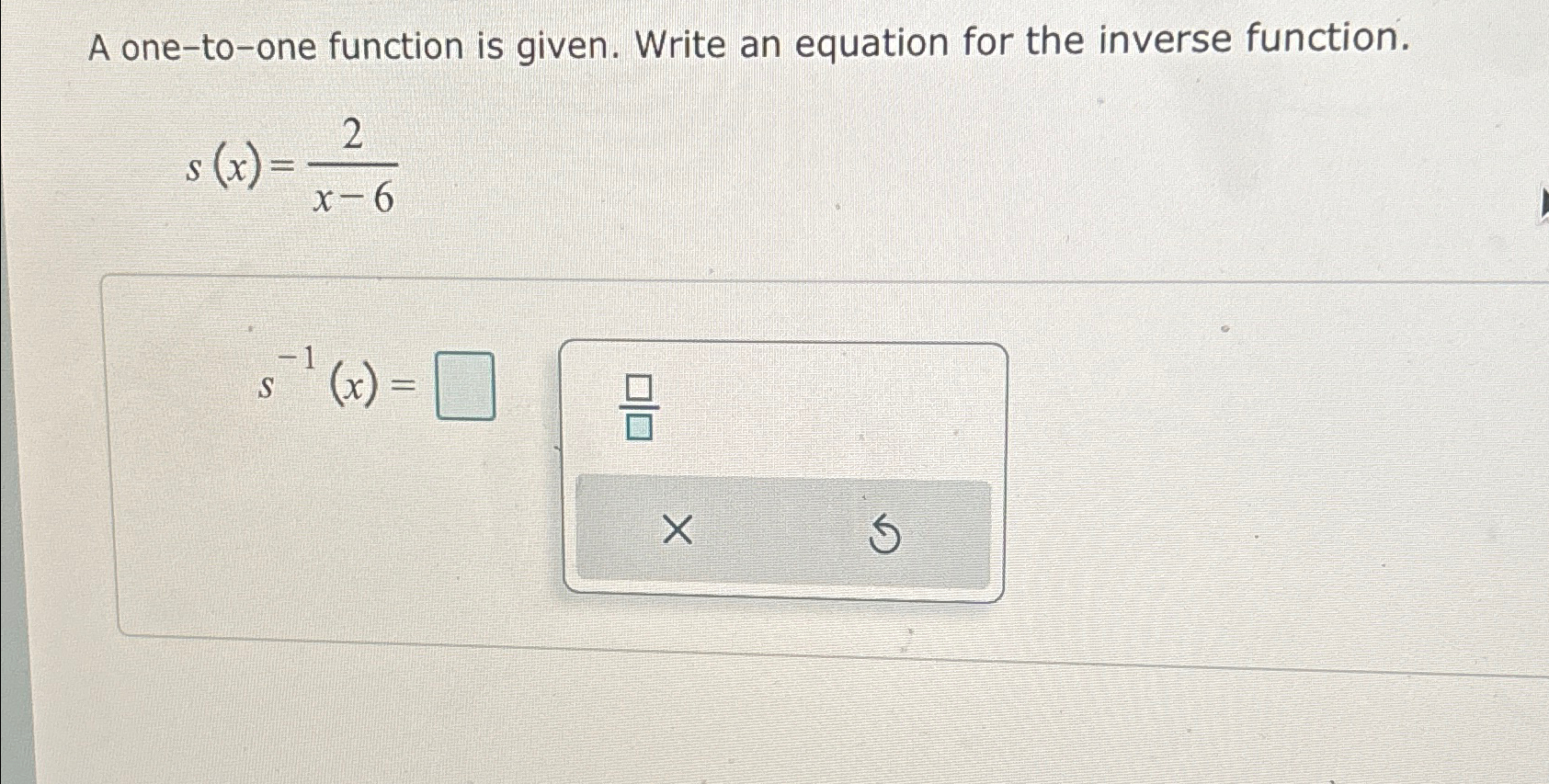 Solved A one-to-one function is given. Write an equation for | Chegg.com