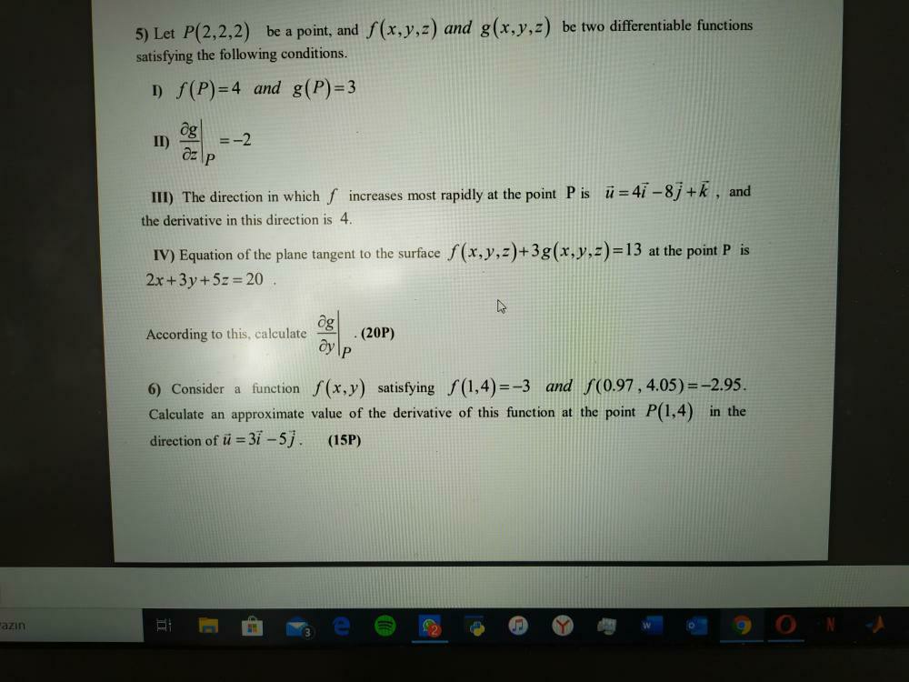 Solved 5 Let P 2 2 2 Be A Point And F X Y Z And G X Y Chegg Com