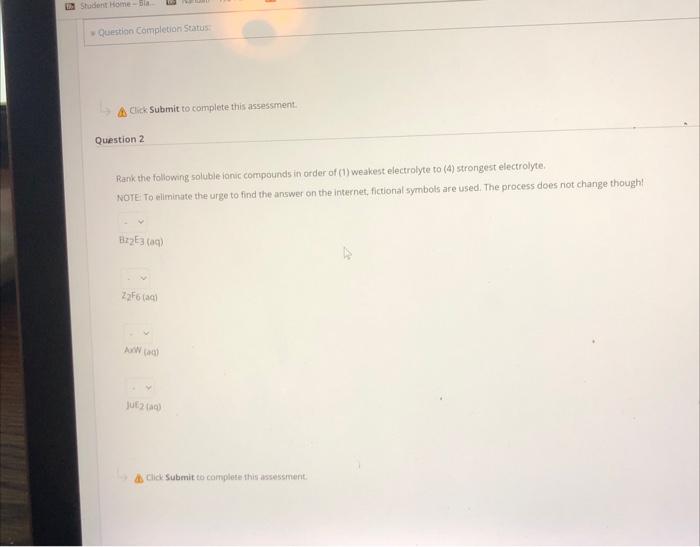 Solved rank the folliowing soluble ionic compounds in order chegg