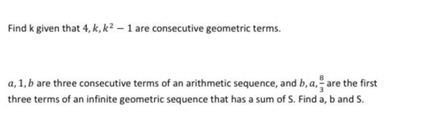 Solved Find k given that 4, k,k2 – 1 are consecutive | Chegg.com