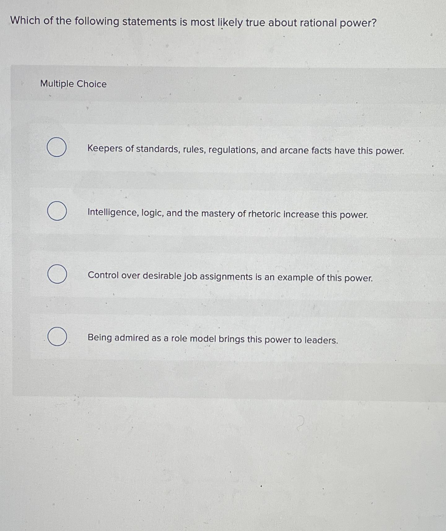 Solved Which of the following statements is most likely true | Chegg.com