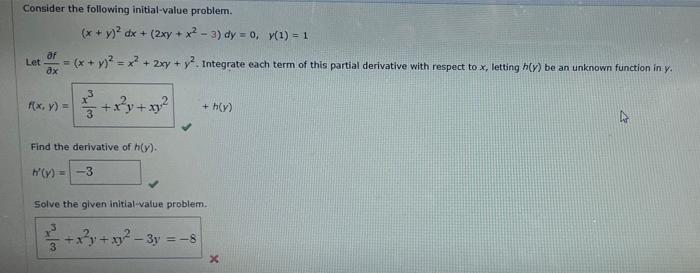 Solved Consider The Following Initial Value Problem