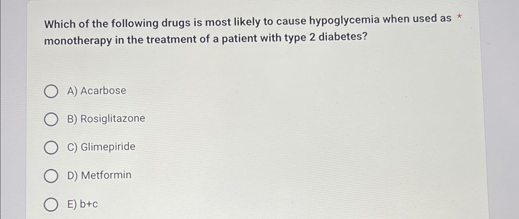 Solved Which of the following drugs is most likely to cause 