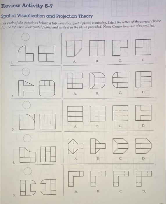 Solved Review Activity 5-7 Spatial Visualization and | Chegg.com