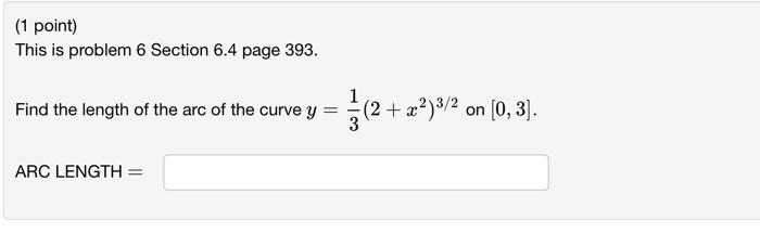 Solved (1 point) This is problem 6 Section 6.4 page 393. | Chegg.com