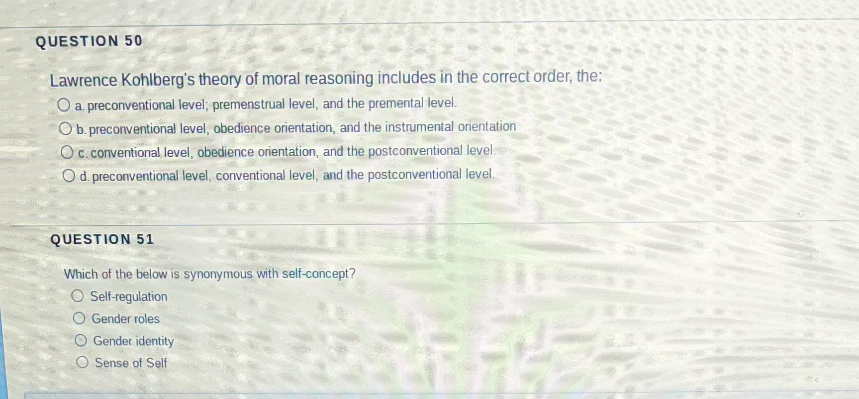 Solved Lawrence Kohlberg's theory of moral reasoning | Chegg.com