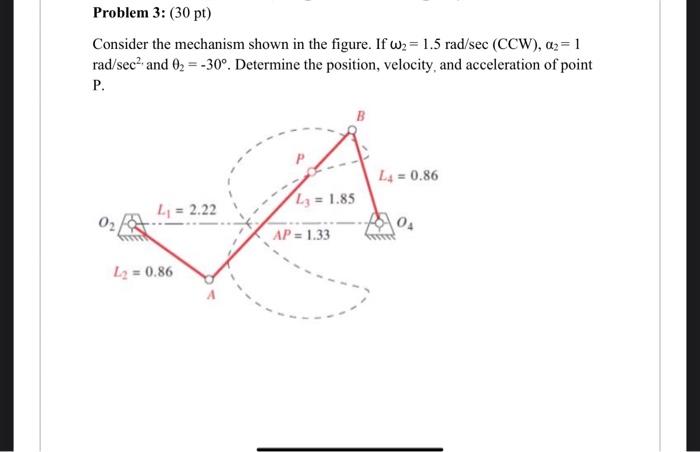 Solved Problem 3: (30 pt) Consider the mechanism shown in | Chegg.com