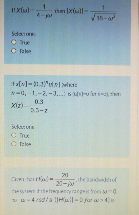 1 1 If X W Then Ix W 4 Jw 16 W Select One True Chegg Com