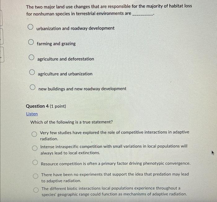 Solved The Two Major Land Use Changes That Are Responsible | Chegg.com