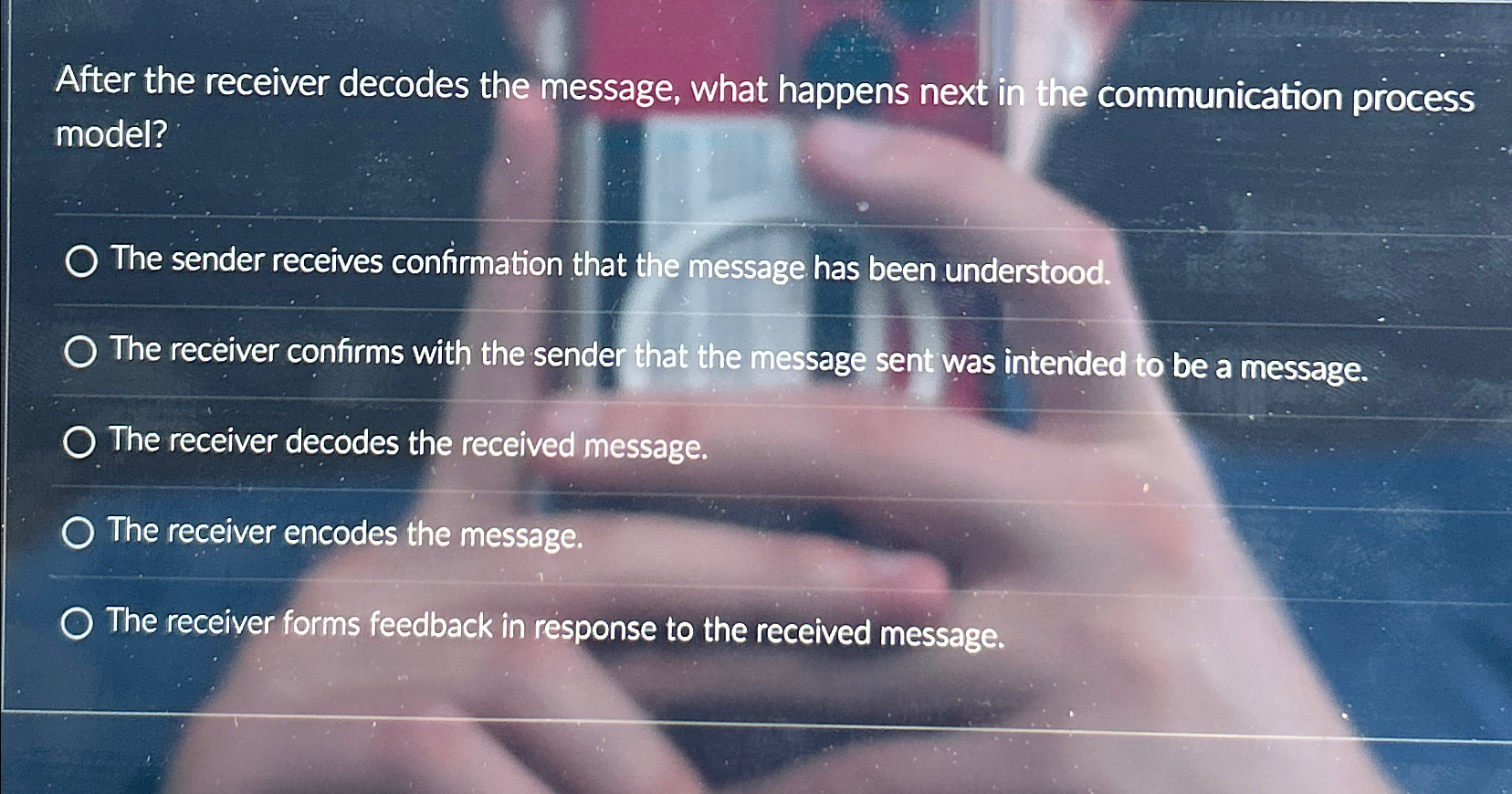 Solved After the receiver decodes the message, what happens | Chegg.com