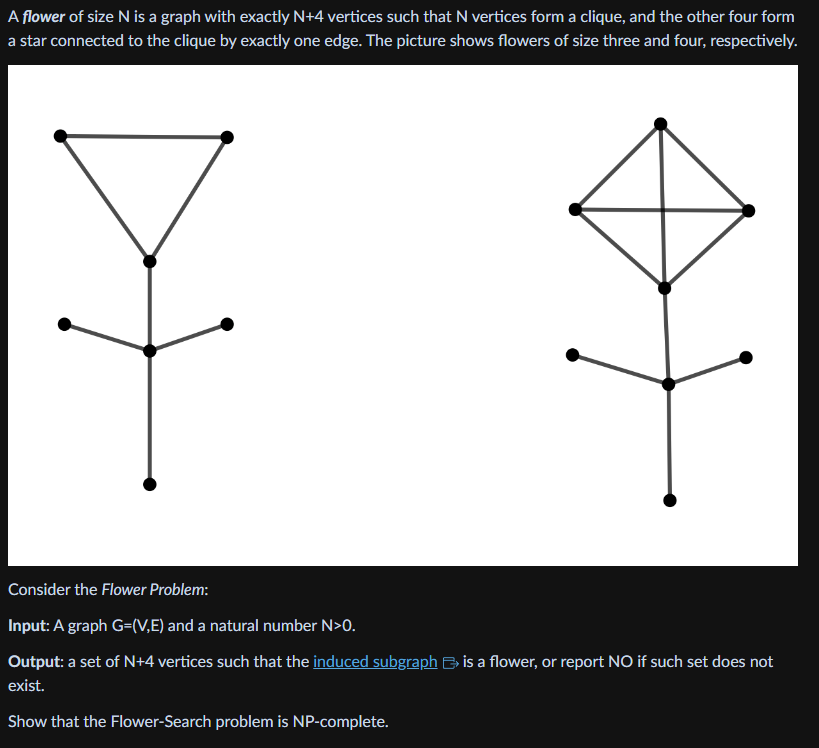Solved A flower of size N ﻿is a graph with exactly N+4 | Chegg.com