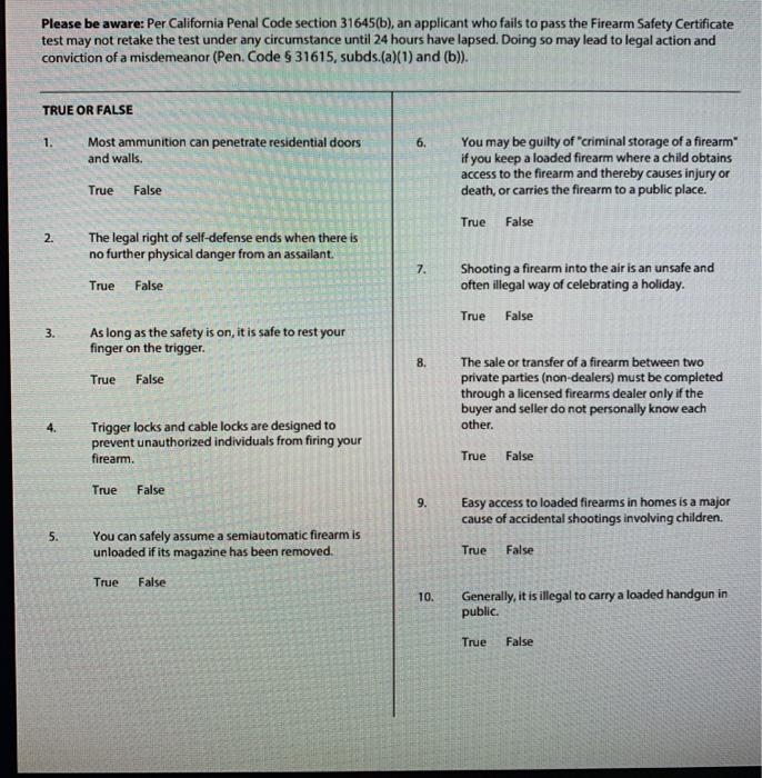 Solved Please be aware Per California Penal Code section