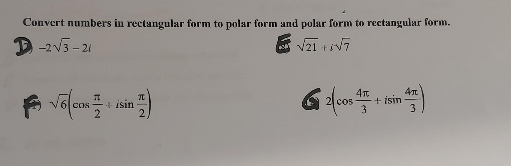 how to convert rectangular to polar form calculator