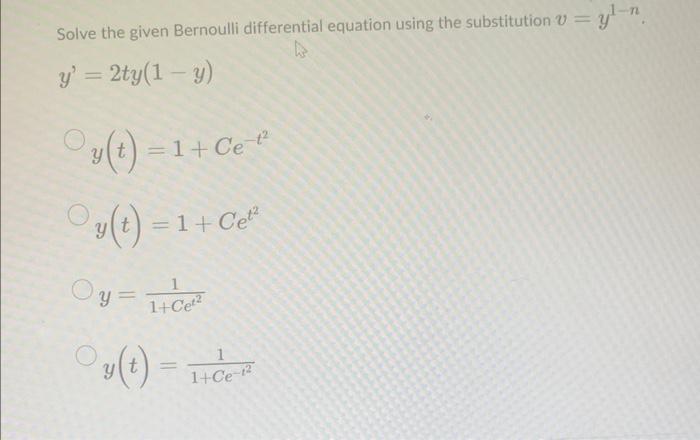 Solved Solve the differential equation by substituting | Chegg.com