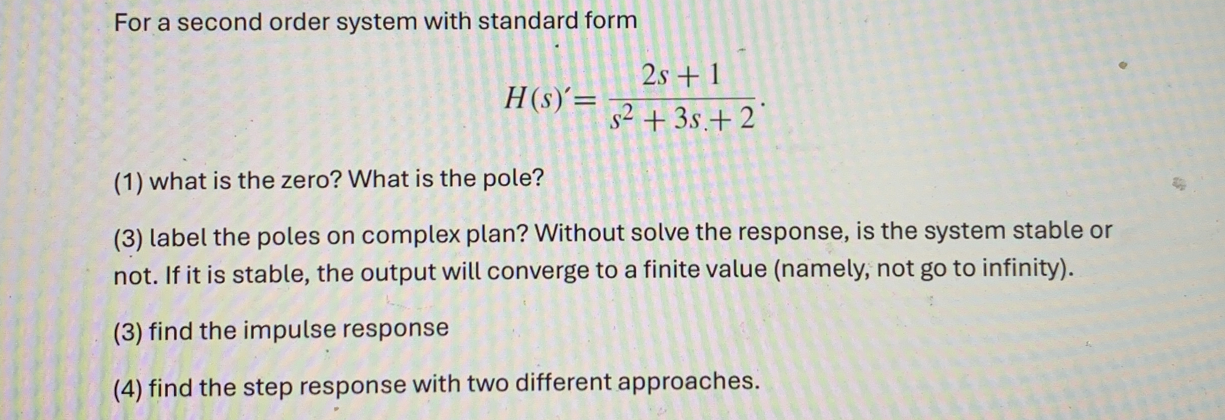 Solved For a second order system with standard | Chegg.com