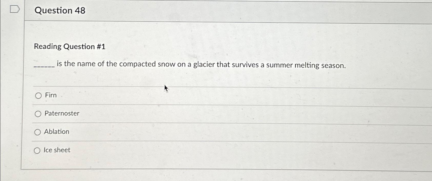 Solved Question 48Reading Question #1is the name of the | Chegg.com