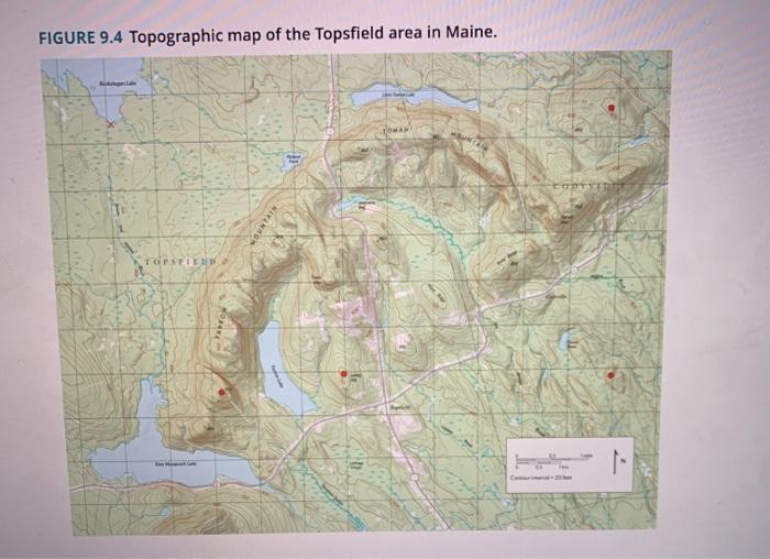 Solved: FIGURE 9.4 Topographic Map Of The Topsfield Area I... | Chegg.com