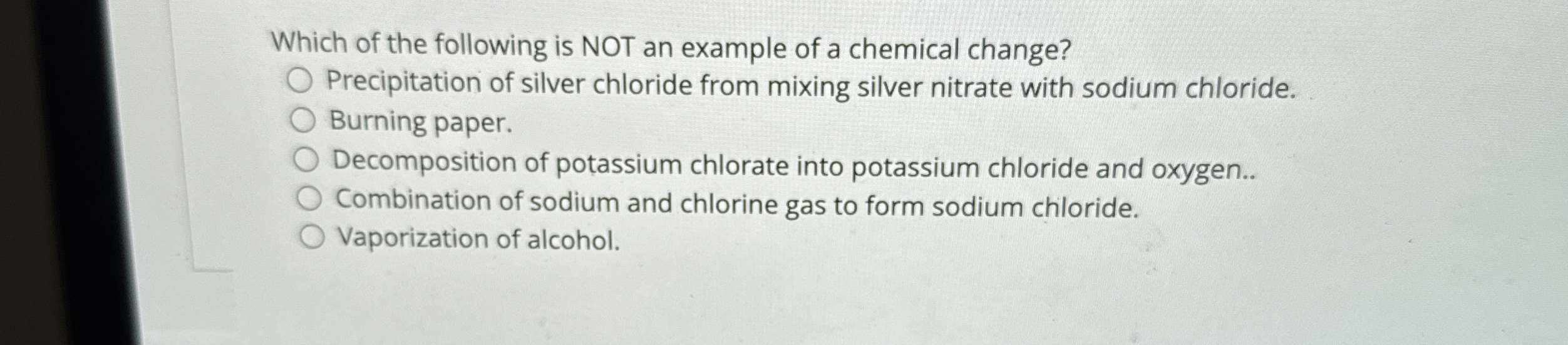 Solved Which of the following is NOT an example of a | Chegg.com