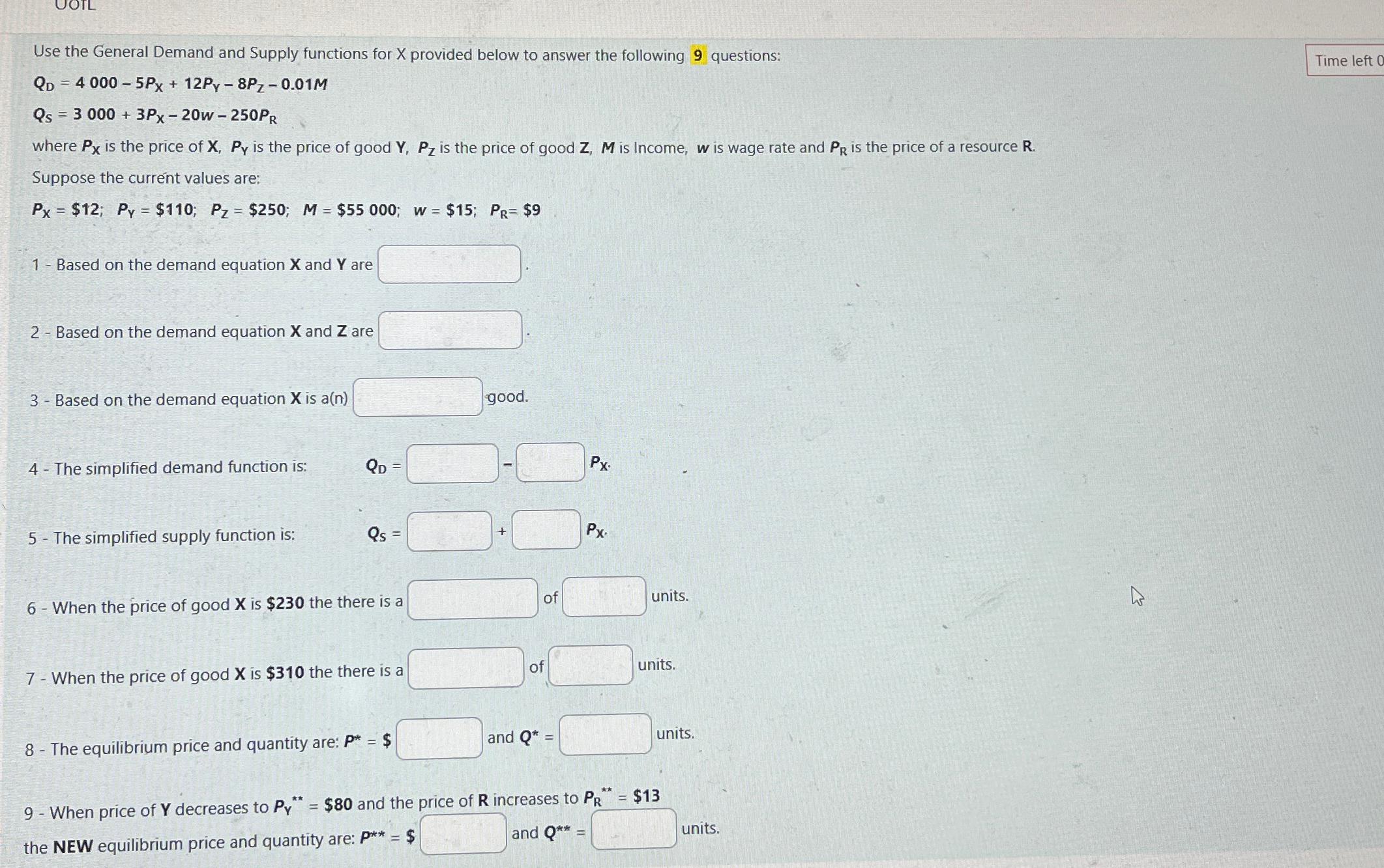 Solved Use the General Demand and Supply functions for x | Chegg.com