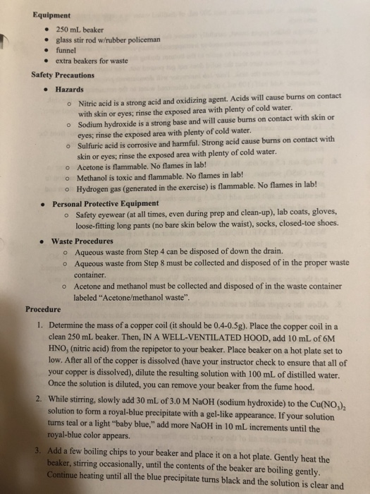 Name Section Calculations for one trial (refer to the