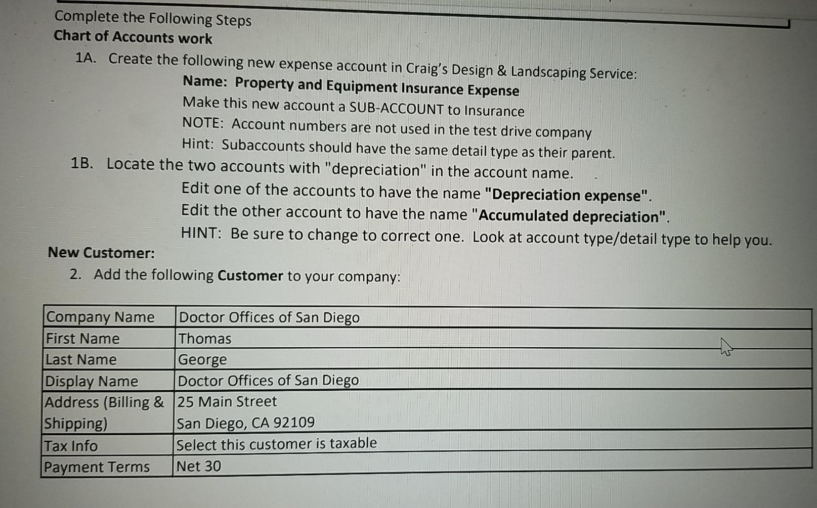 Solved Complete The Following Steps Chart Of Accounts Work Chegg