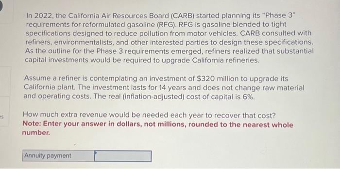 Solved In 2022, The California Air Resources Board (CARB) | Chegg.com