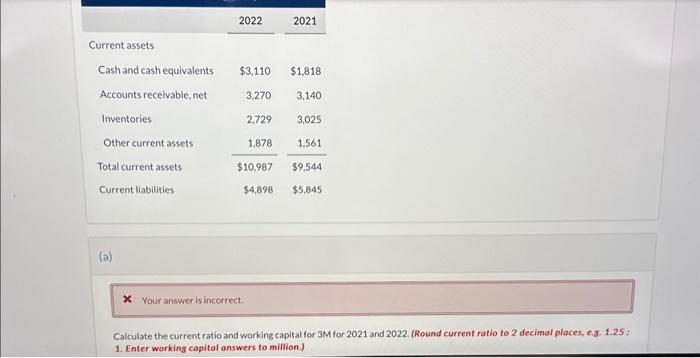 Solved Calculate The Current Ratio And Working Capital For | Chegg.com