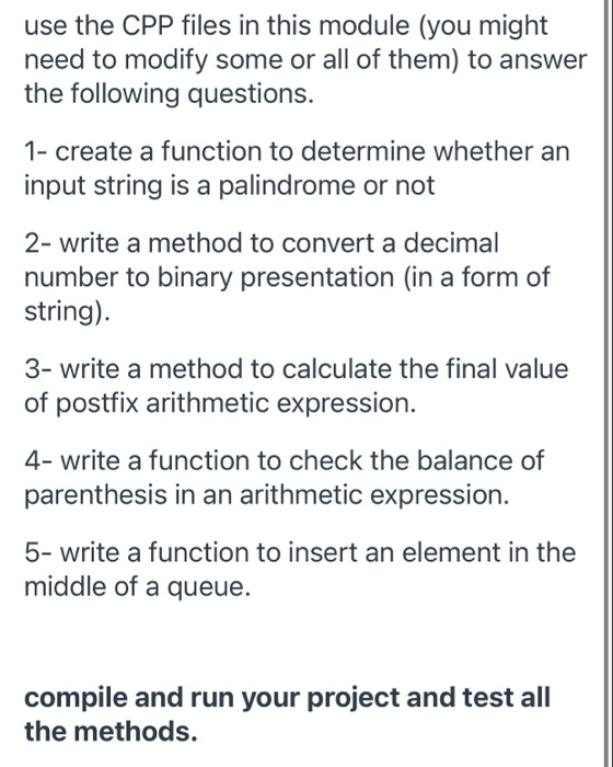 Solved use the CPP files in this module (you might need to | Chegg.com