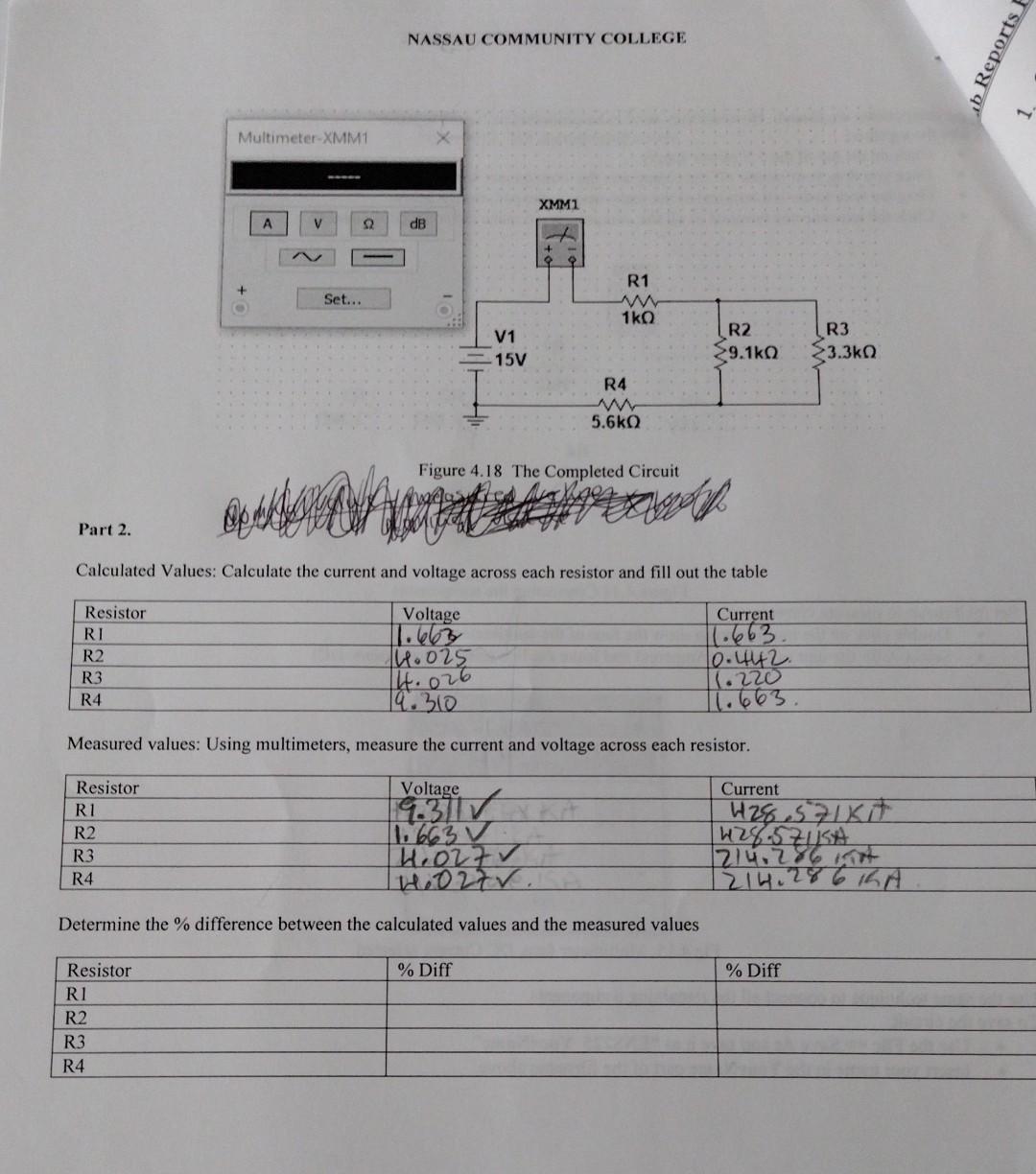 Solved MultimeterXMM1 XMM1 А V 22 dB R1 Set... 10 1k V1 R2