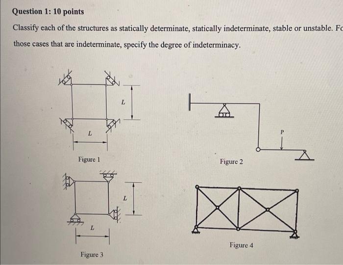 Solved Classify Each Structure As Statically Determinate, | Chegg.com