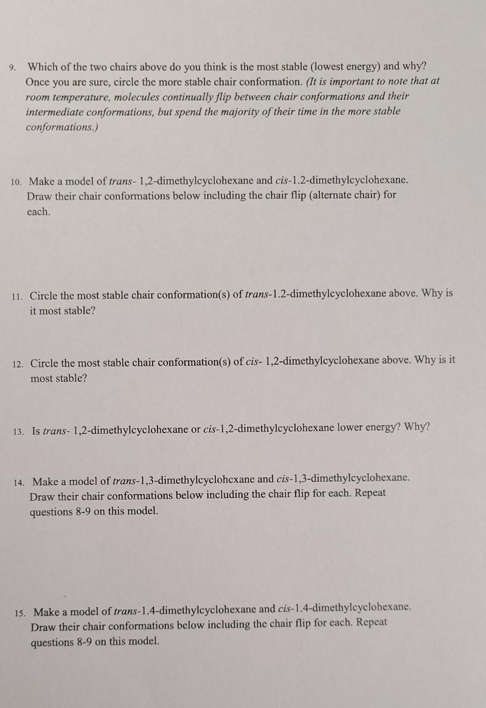 Solved Exercise2 Cyclohexane Chair Conformation Another