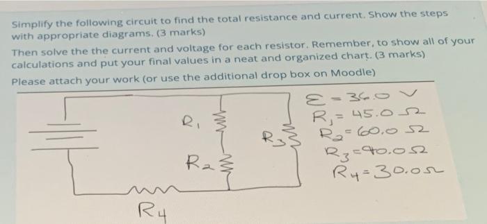 Solved Simplify the following circuit to find the total | Chegg.com