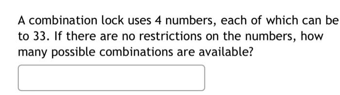 how many combination can you do with 4 numbers