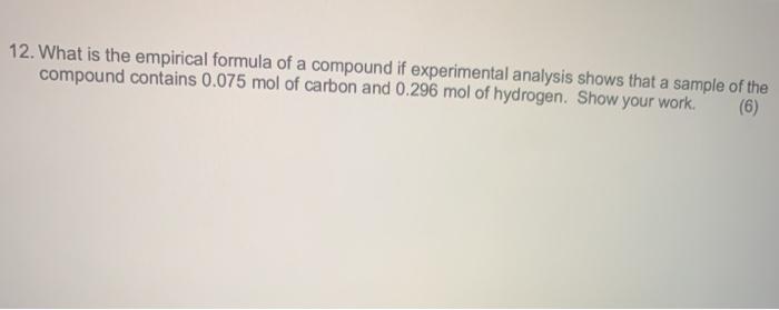 experiment 12 empirical formula of a compound