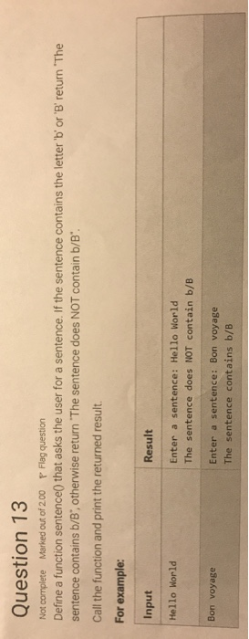 Solved Question 13 Not complete Marked out of 2.00 P Flag | Chegg.com
