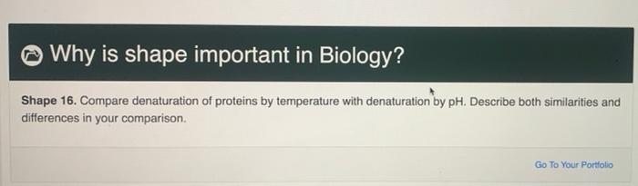 Solved Why Is Shape Important In Biology Shape 16 Compare Chegg