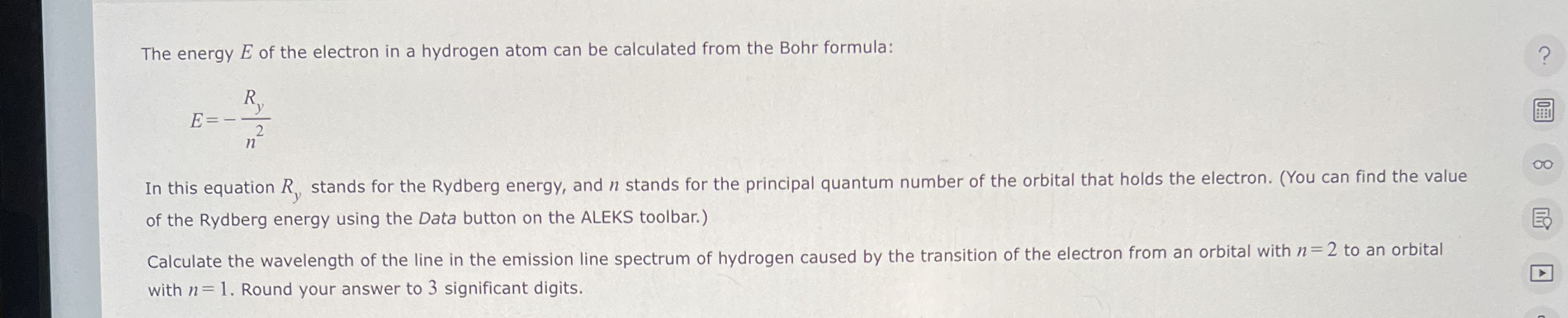 Solved The energy E ﻿of the electron in a hydrogen atom can | Chegg.com