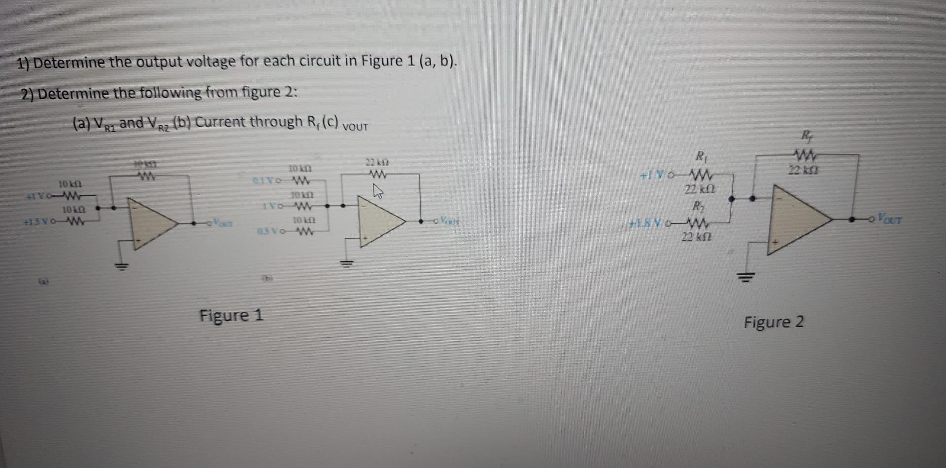 Solved 1) Determine the output voltage for each circuit in | Chegg.com