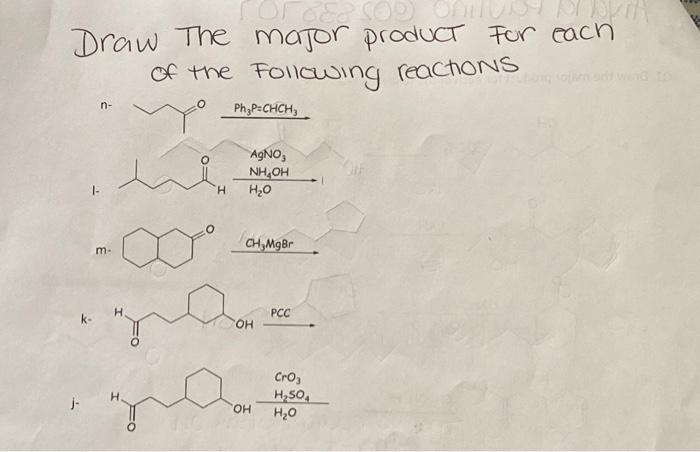 Solved Draw the major product for each of the following | Chegg.com