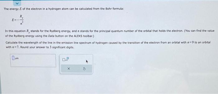 Solved The energy E of the electron in a hydrogen atom can | Chegg.com