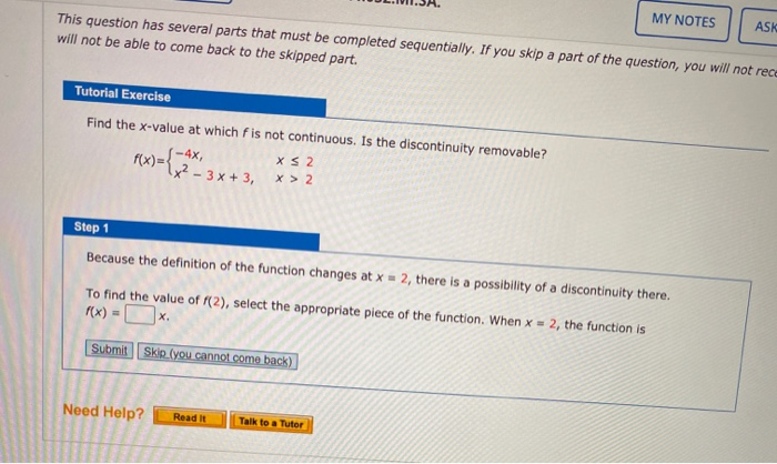 Solved MY NOTES This question has several parts that must be | Chegg.com