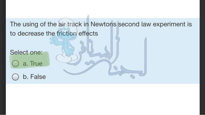 Solved The using of the air track in Newtons second law | Chegg.com