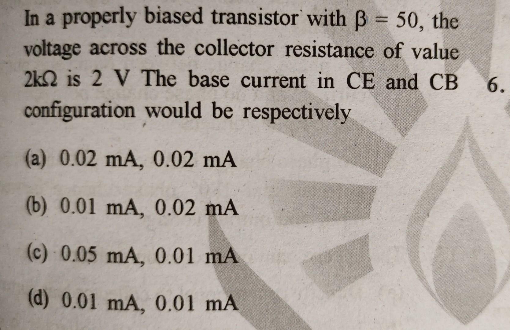Solved In a properly biased transistor with β=50, the