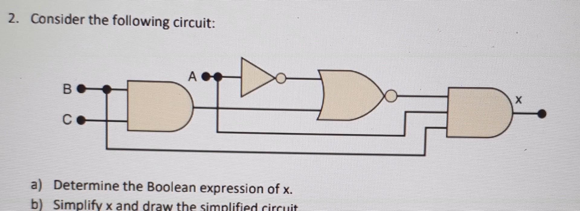 Solved 2. Consider The Following Circuit: A) Determine The | Chegg.com