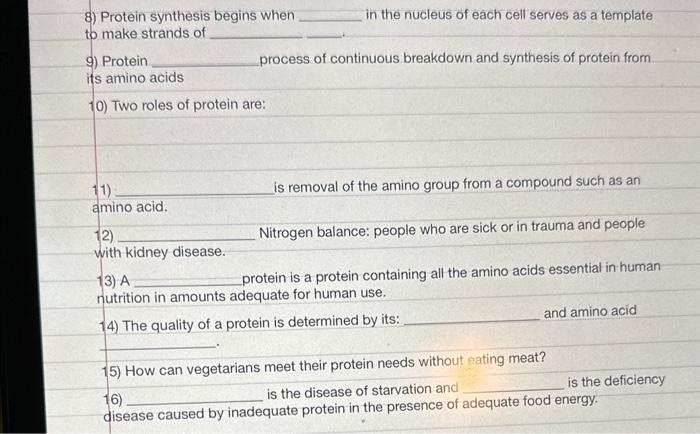 Solved 8) Protein Synthesis Begins When In The Nucleus Of | Chegg.com