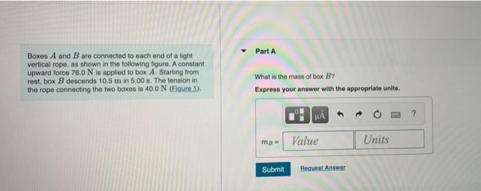 Solved Part A Boxes A And B Are Connected To Each End Of A | Chegg.com