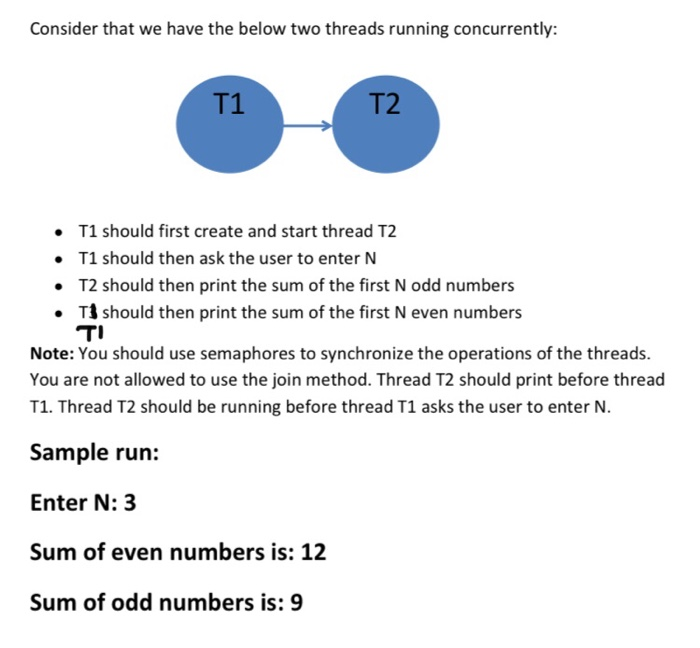 Consider that we have the below two threads running | Chegg.com