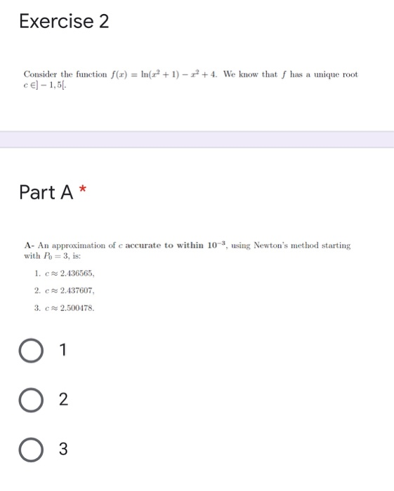 Solved Exercise 2 Consider the function f(x) = In(x? + 1) = | Chegg.com