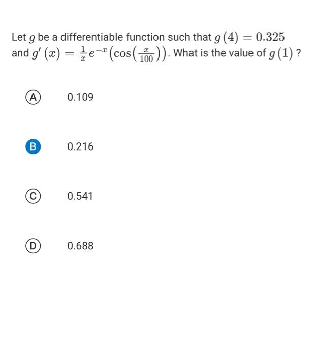 Solved Let G Be A Differentiable Function Such That | Chegg.com